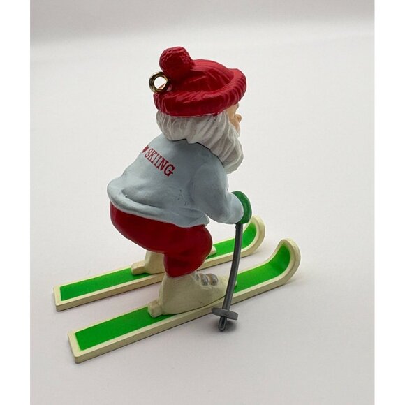 Hallmark Keepsake Snowplow Santa Christmas Tree Ornament Skier Winter Skiing - Picture 6 of 10